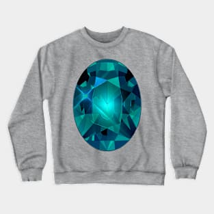 Turquoise Oval Shape Gemstone Crewneck Sweatshirt